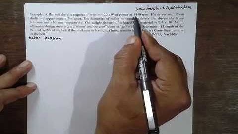 Belt Drive problems-6 Design of machine elements-2 ( SVIT, VTU, SAVI) lec-8