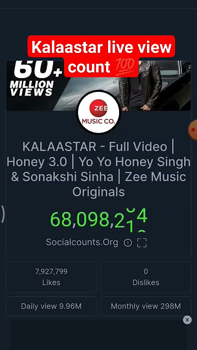 HONEY SINGH KALAASTAR LIVE VIEWS COUNTING 😱 (RECORD) 