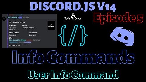 How To Make Discord.JS V14 BOT | Episode 5 - User Info Command | Tech Tip Cyber