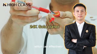 The Advantage of HIGH CLASS 24K Gold-plated Connector Plug and Red Copper Cable