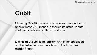 Cubit Meaning