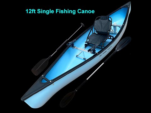 12.5ft Canoe for Fishing, Expeditions or Exercise 1 Man with Comfortable  seat with 2 Paddles 