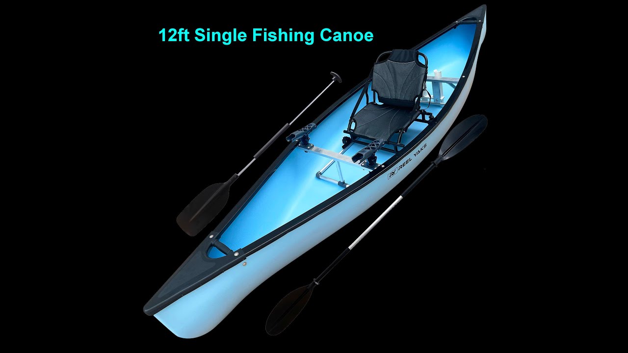 12.5ft Canoe for Fishing, Expeditions or Exercise 1 Man with Comfortable  seat with 2 Paddles 