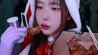 노랑통닭 신메뉴 우도땅콩치킨 먹방 메리크리스마스Chicken Mukbang