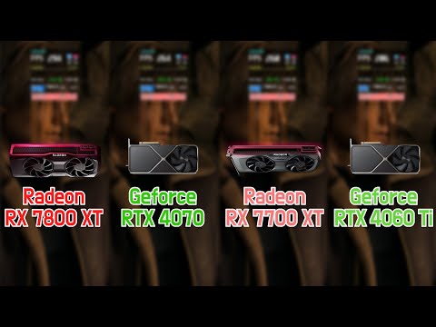 Radeon RX 7800 XT vs RX 7700 XT vs Geforce RTX 4070 vs 4060 Ti with 7800X3D (7 Games / FHD / 1080p)