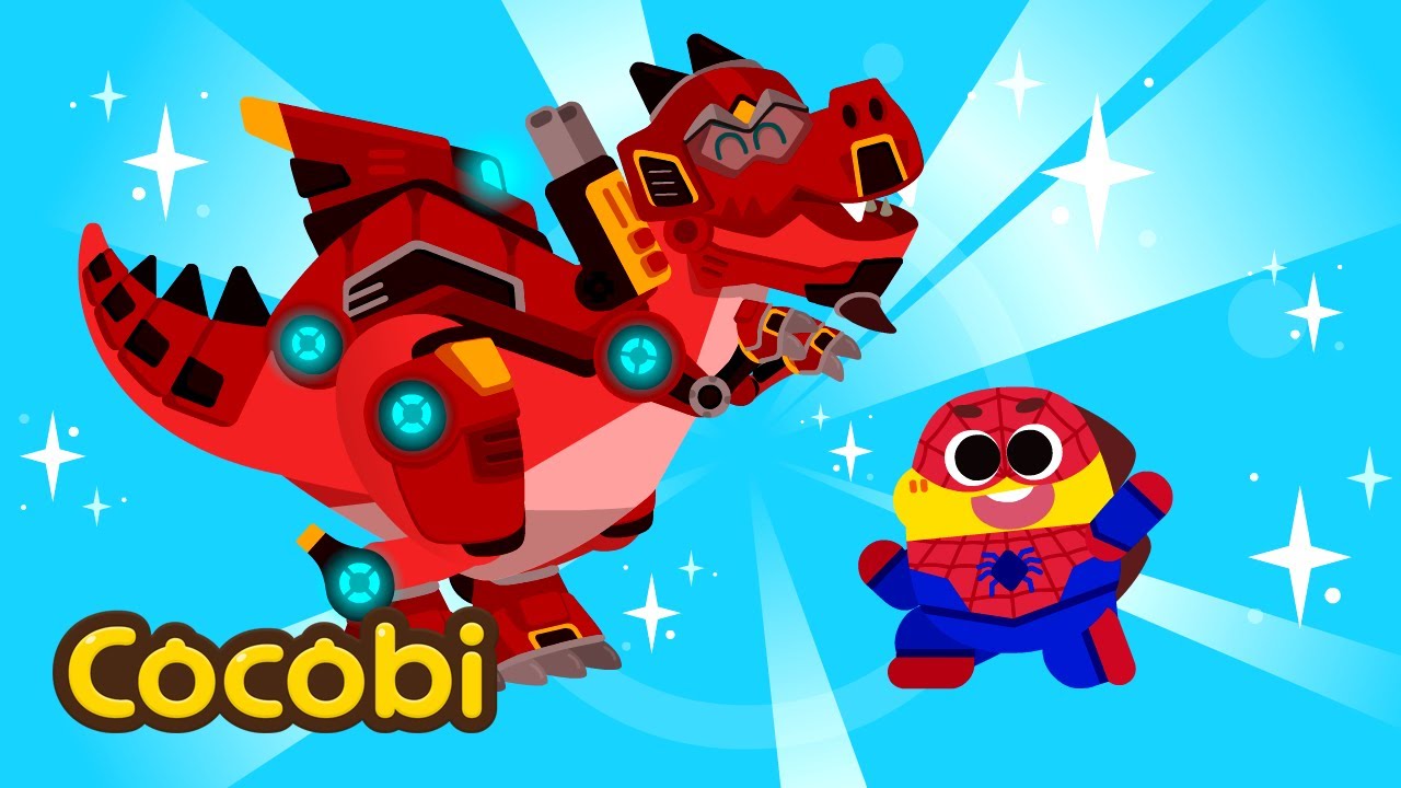 NEW✨T-rex Robot Super Hero Team | Rescue Team Songs for Kids | Cocobi
