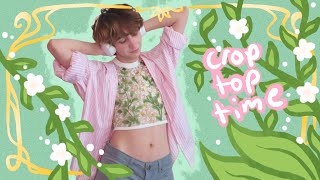 i got top surgery so it's time to make a floral mesh crop top