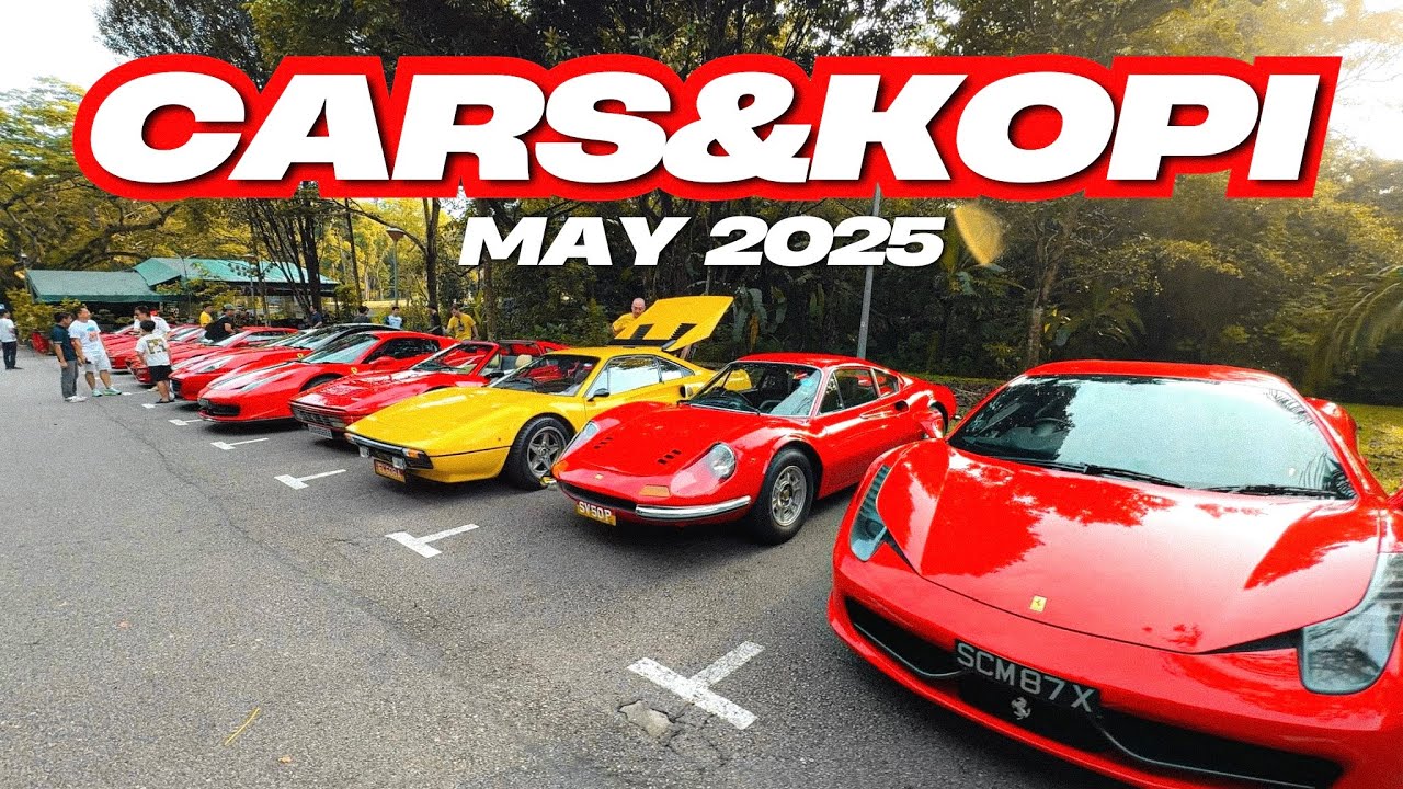 Cars & Kopi: Classic Ferrari Convoy SHAKES UP Huge Car Meet in Singapore! Labour Day 2025