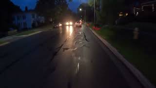 Night Time ride through Jamestown NY after a summer rainstorm.