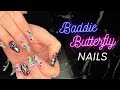 Baddie Butterfly Nails | Nail Art Design