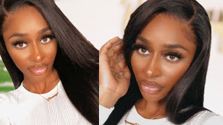 Beginner Friendly 5 Minute Wig Install (NO GLUE) | Side Part 5X5 HD Closure Install | Jurllyshe Hair