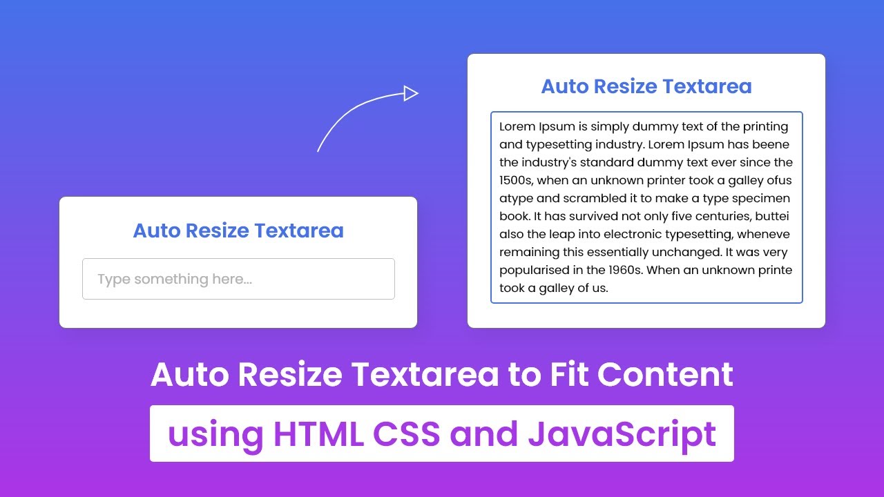 How To Auto Resize Textarea Using Html Css  Javascript