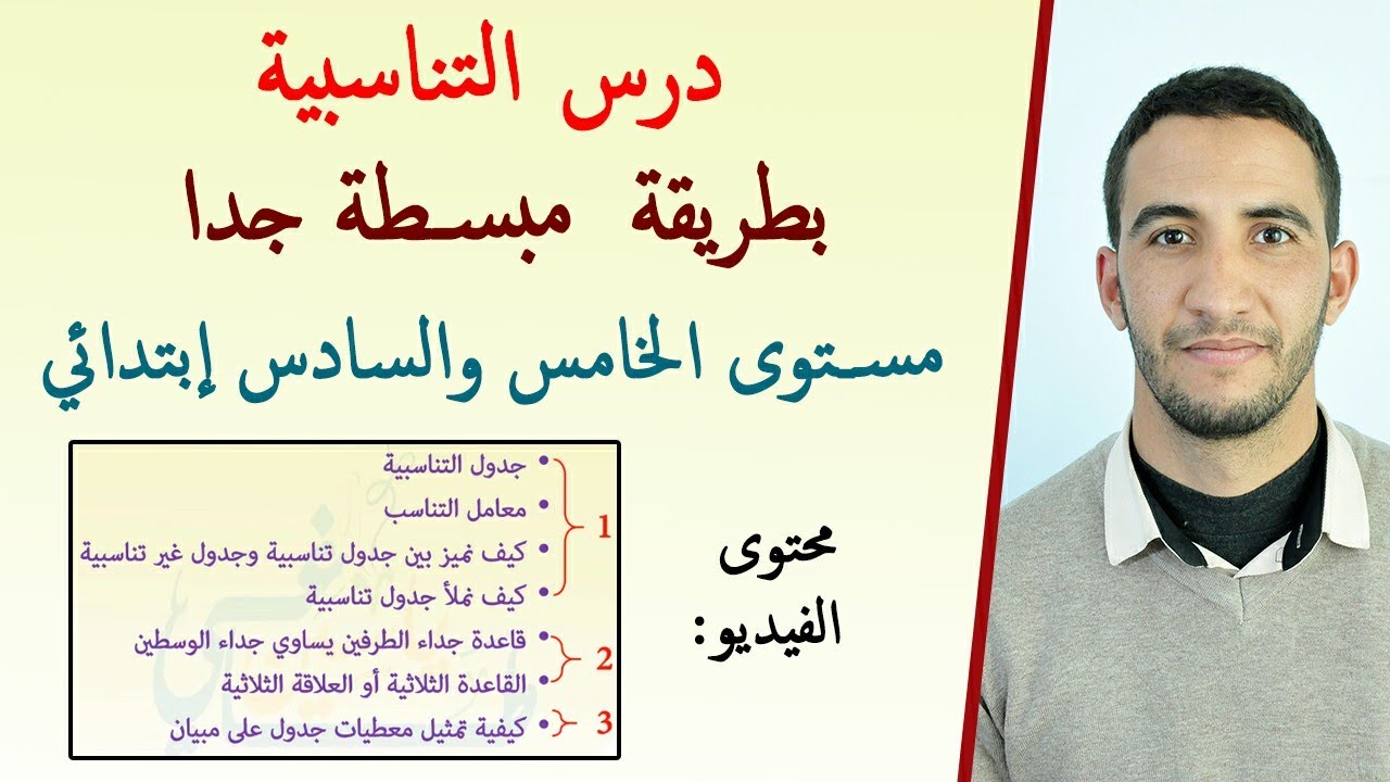 درس التناسبية  La proportionnalité بطريقة بسيطة ورائعة مع الأستاذ طاغي ياسين