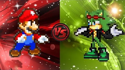 mario vs scourge the hedgehog sprite animation ( battle )