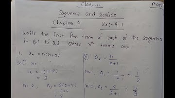Class 11 ll Chapter Sequences and Series Ex :- 9.1 ll Question no.1,2,3,4,5,6 Answer.