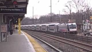 Amtrak and NJT action at Metropark station, Iselin, NJ, Feb '09 part 1