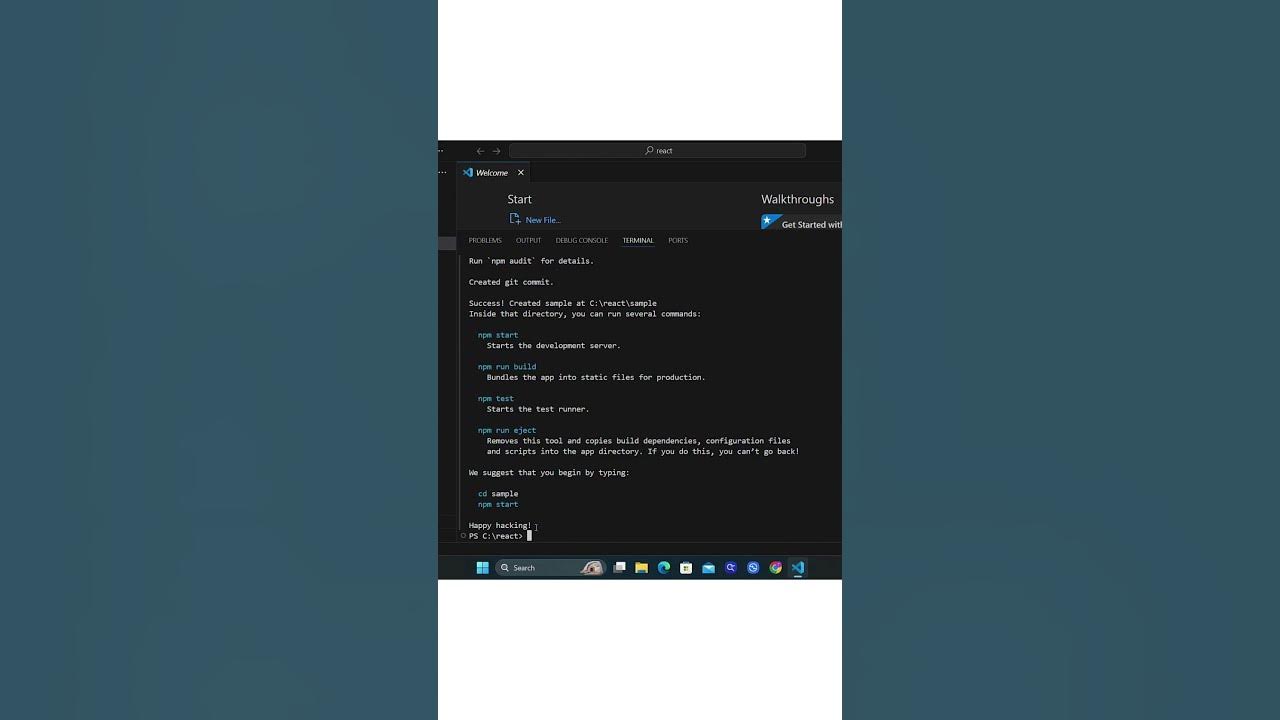 How to run React app in Visual studio code tutorial | 2024 #coding # ...