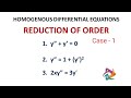 Reduction of Order - case 1 | Homogenous Differential Equations | ODE | Part 5 | KTU S2 Mathematics