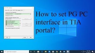 How to set PG/PC interface in TIA portal Resimi