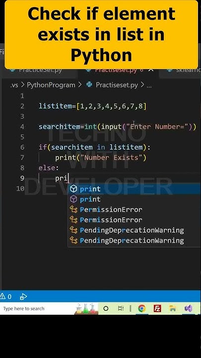 Python Program to check element is exists in list or not Part 18 ...