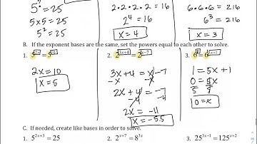 Alg Unit 5b Lesson 7 - Solving Exponential Equations