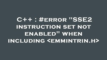 C++ : #error "SSE2 instruction set not enabled" when including  emmintrin.h