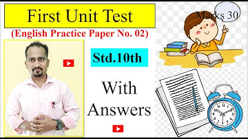 FIRST UNIT TEST Practice Paper No. 02 Std.10th Marks: 20 With Answers