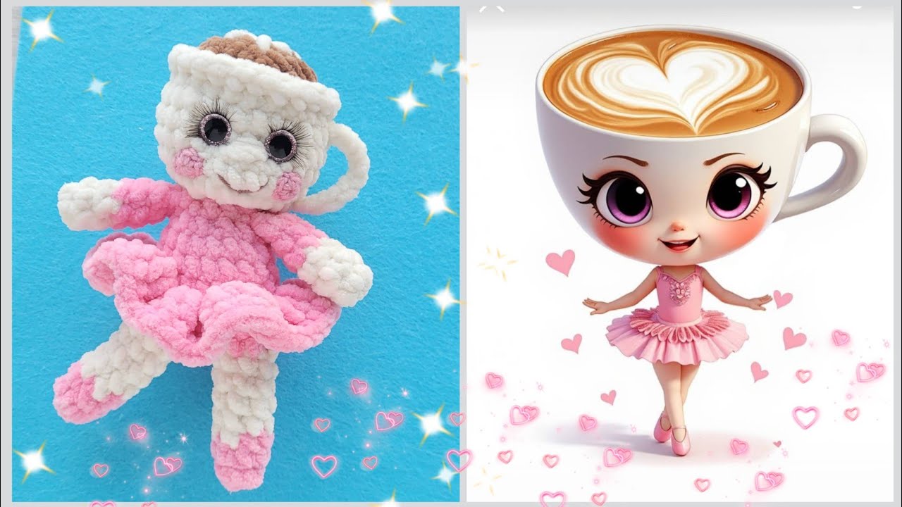 Балерина Капучино крючком из плюшевой пряжи🩰ballerina cappuccino crochet🩰Ballerina Cappuccino Häkeln