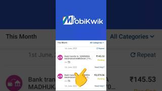 mobikwik Payment Pending #shorts #ytshorts