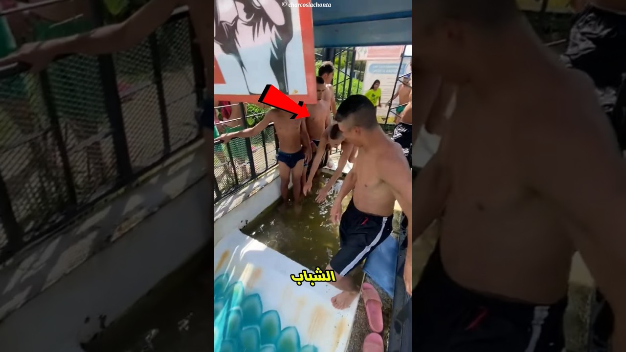 اللي عمله الولد ده على الزحليقة المائية صدم الجميع! 🤯#shorts