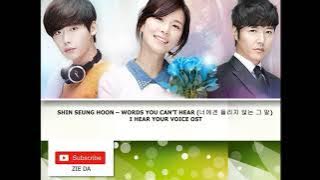 SHIN SEUNG HOON – WORDS YOU CAN’T HEAR (너에겐 들리지 않는 그 말) I HEAR YOUR VOICE OST