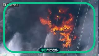 Crews fighting warehouse fire in Wissinoming
