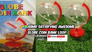 🌈🌍ASMR SATISFYING AWESOME GLOBE COIN BANK LOOP #short #coinbank #coindrop