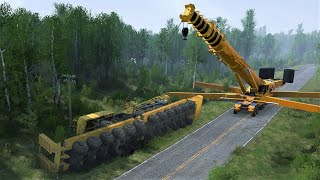 Spintires MudRunner -  Liebherr LTM 11200 Crane Heavy Lifting -  Maz 7907 20x20 - Maz 7310m