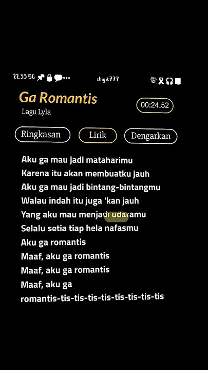 story'wa (lirik lagu) ga romantis