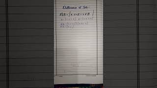 Difference of Sets #settheory