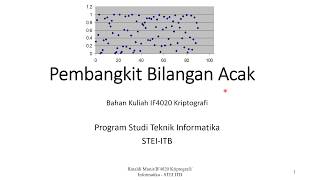 Kripto 40 : Pembangkit  Bilangan Acak (Random Number Generator)