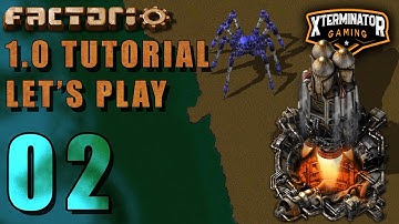 Factorio 1.0 Tutorial Lets Play EP2 - Starting Smelting: Introduction Guide For New Players Gameplay