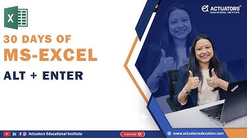 30 Days of Excel | ALT+ENTER | Shivangee Agarwal Ma
