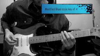 Blues guitar Lesson 1 Modified blues scale lick key of A