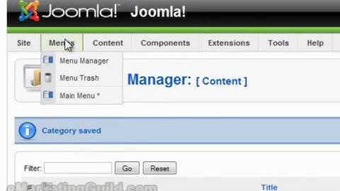 Setting Up Categories & Adding New Menu Items - Joomla