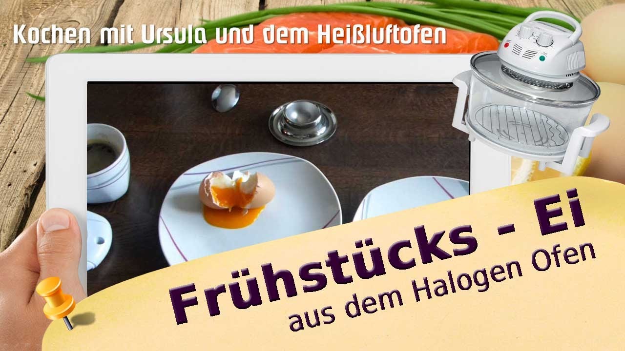 Ei mit Toast aus dem Halogenofen, der Heißluftfritteuse Halogen Ofen