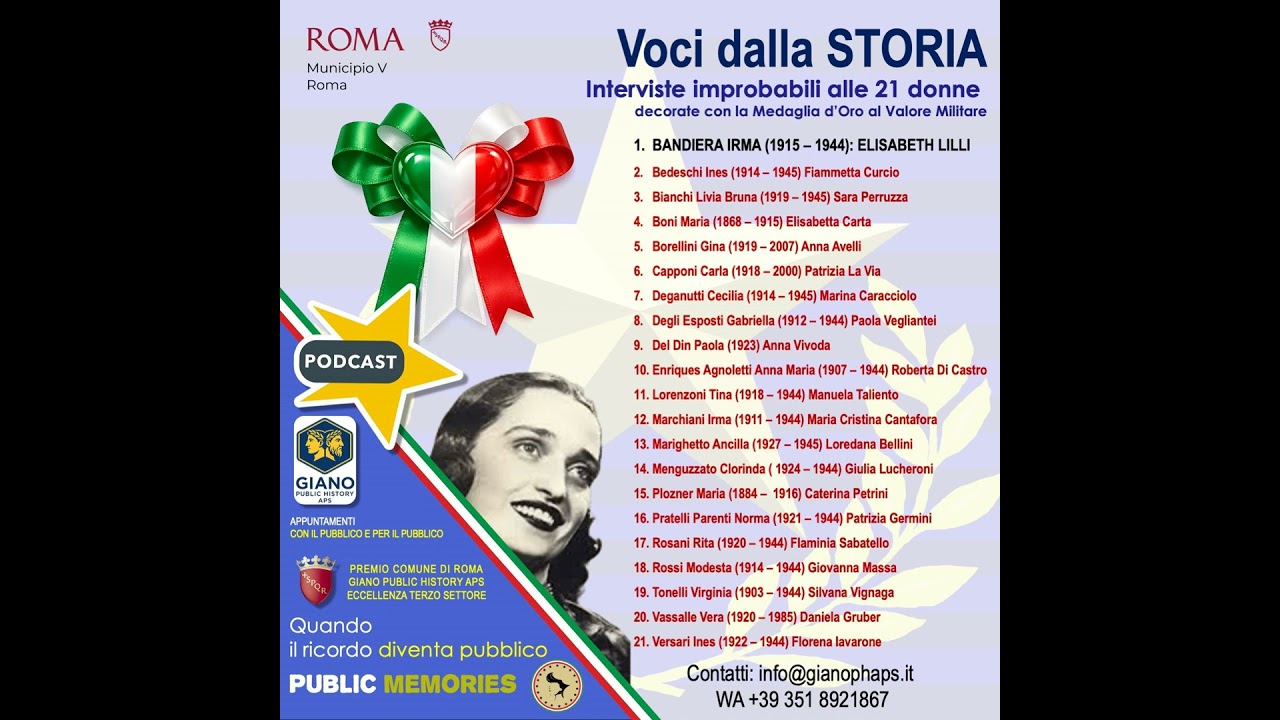 “Gli occhi della libertà”. Vita e martirio di Irma BANDIERA, Medaglia d’Oro al Valore Militare
