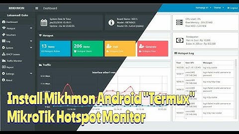 Install Mikhmon Android "Termux"  MikroTik Hotspot Monitor