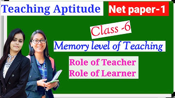 Memory level of teaching...role of teacher and role of learner...ugc net paper-1...