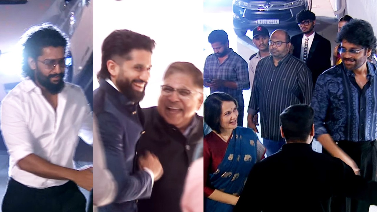Nagarjuna, Amala Akkineni, Naga Chaitanya & Nani at Allu Sirish & Nayanika Pre-Wedding Reception