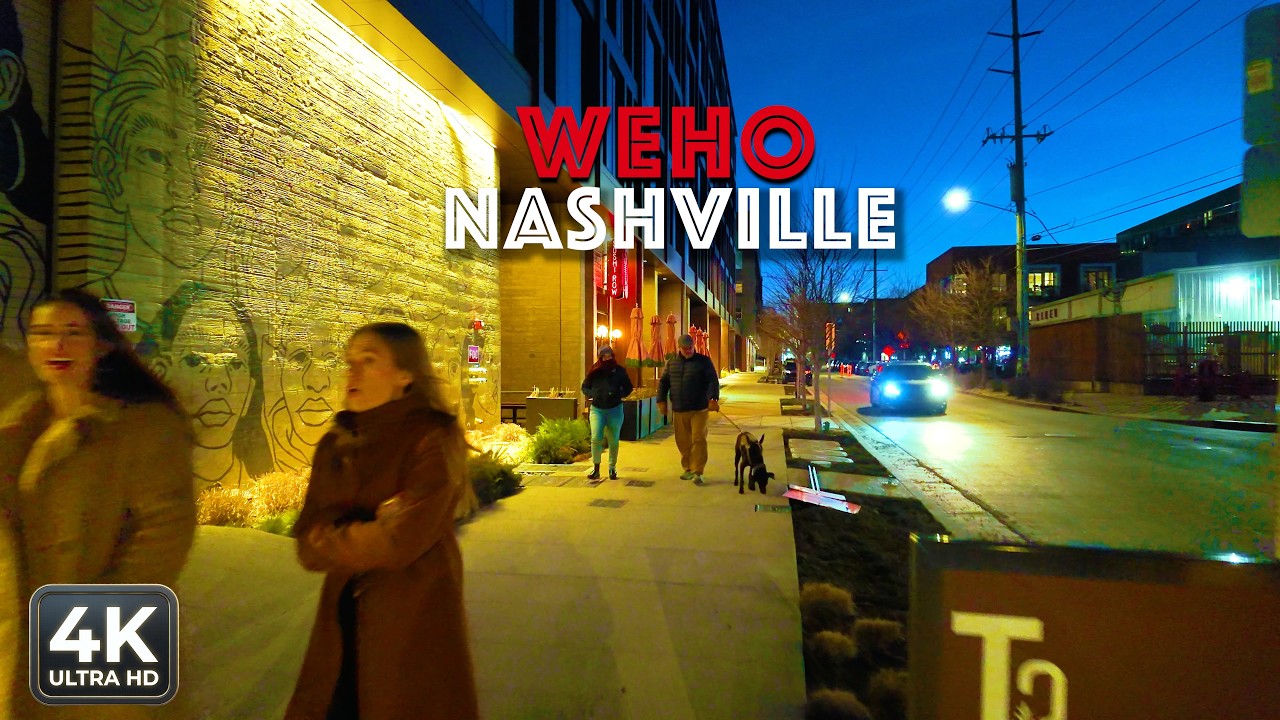 [4K] WeHo Evening Walking Tour | Nashville, TN 🎸
