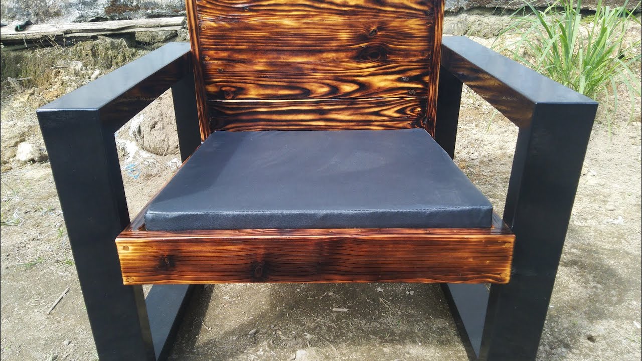 DIY Wood Burning Kursi  Sofa Teras  Modern Outdoor Chair 