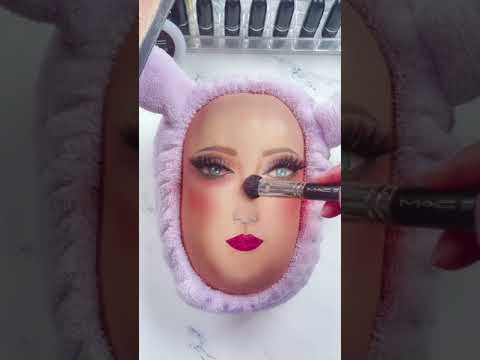 Pumpkin 🎃ASMR fruit makeup tutorials transformation, step by step, before and after looks.