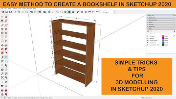 How to Create a Bookshelf in Sketchup 2020#sketchup tips & tricks for easy 3d modelling